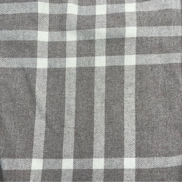 H&M Shacket Thick Flannel Shirt Chore Plaid Buffalo Check Tan Gorp Winter Fall - Picture 7 of 14